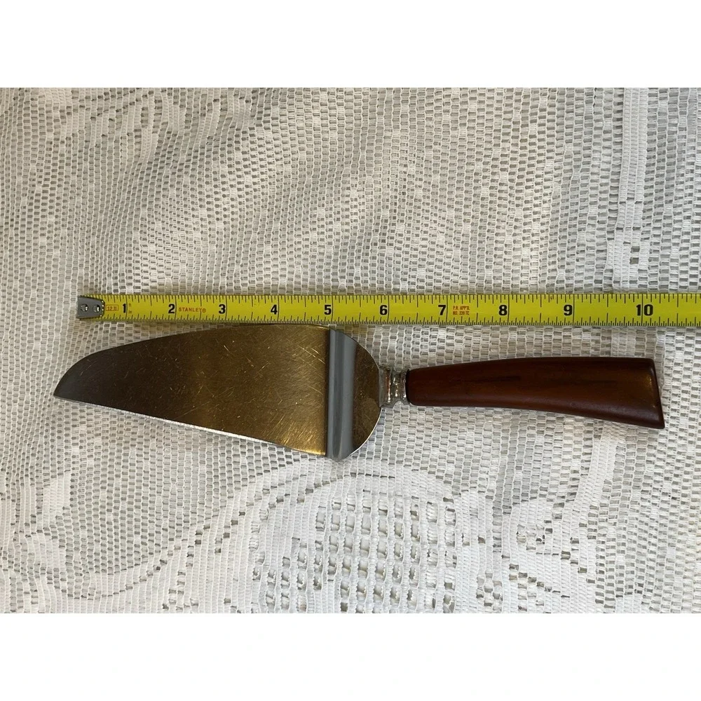 Pie Server Cake Slicer Stainless Steel Marbled Bakelite Style‎ Handle Vintage